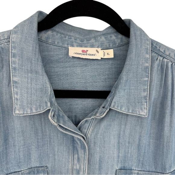 Vineyard Vines Margo Chambray Shirt Dress Blue Mirage XL - Picture 7 of 8